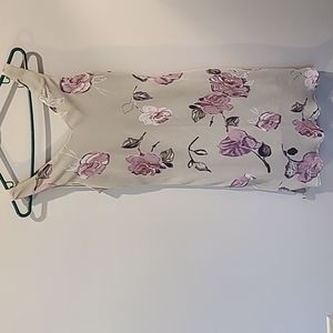 Dress Barn dusty pink and pale green floral dress size 8